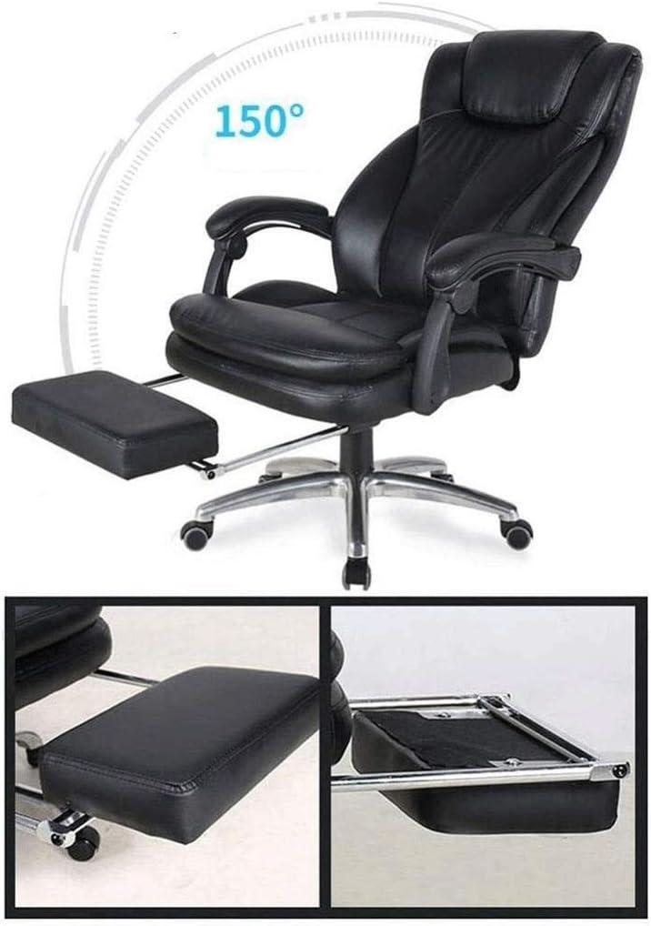 High Back Office Chair with Footrest and Thick Padding Reclining Computer Chair I23902