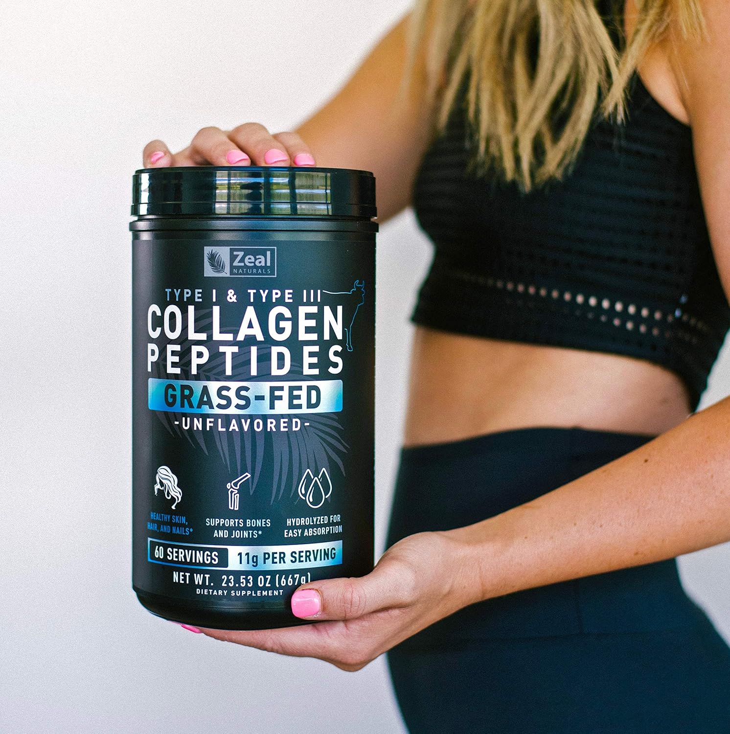 Collagen Peptides Powder (11g | 60 Servings) Grass Fed Bovine Collagen Powder Hydrolyzed Q3720