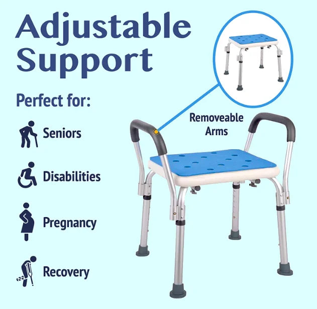 Shower Chair with Padded Seat and Tote Bag O675769
