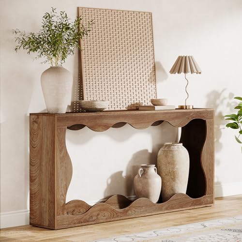 Brown 63 Inches Farmhouse Console Table with Storage X958