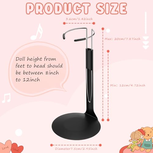 24 Pcs Adjustable Doll Stands with Expandable Waist Wire (White, Silver) C536775