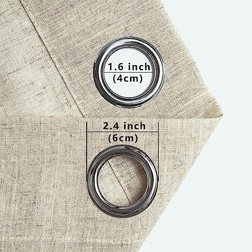 Grommet Linen Blended Sheer Curtains Z972788