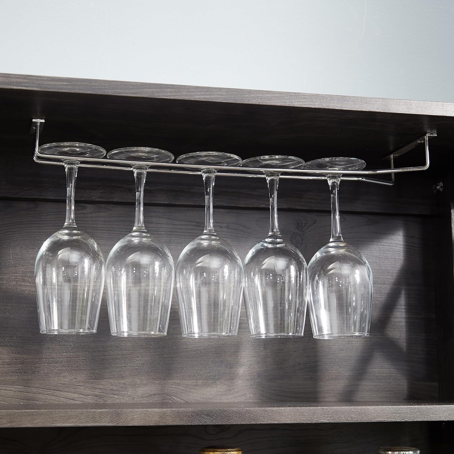 Charcoal Gray Coffee Bar Cabinet with Microwave Stand K48557
