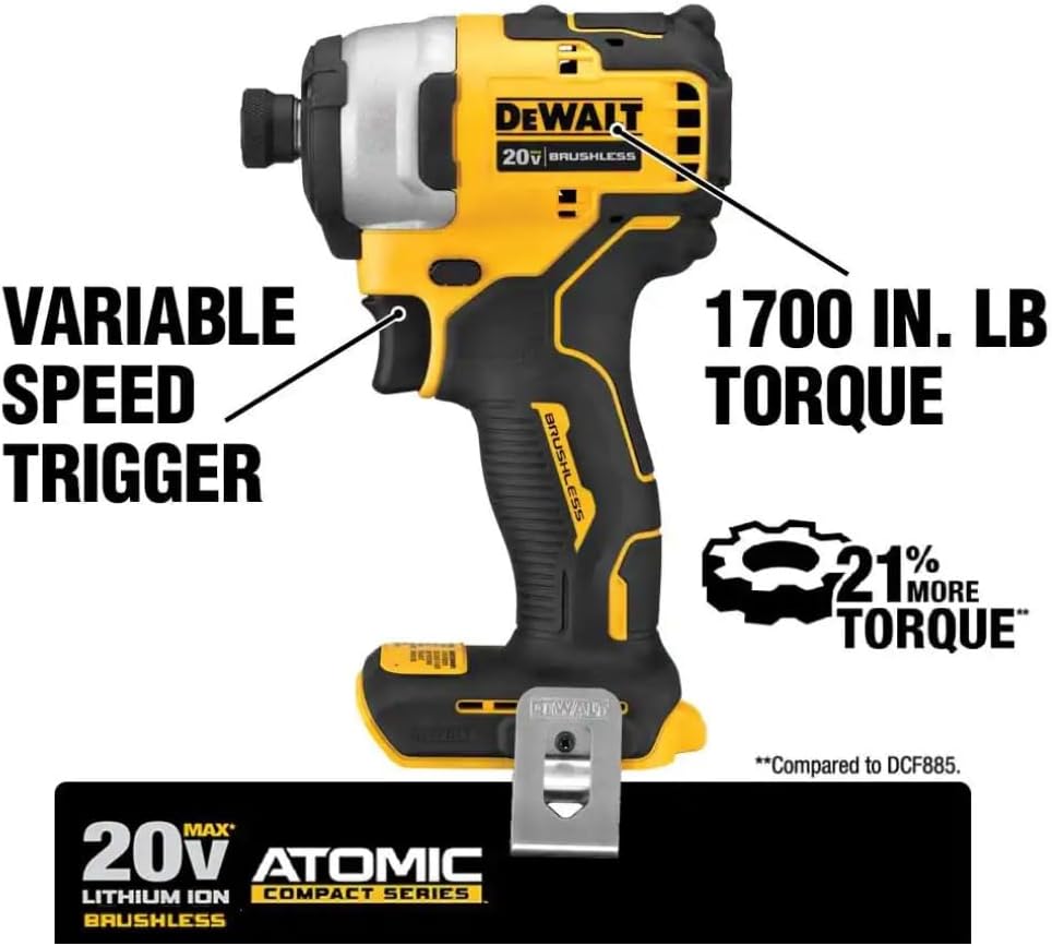 20V-Max Brushless Compact 1/4 in. Impact Driver Kit with 2.0Ah Battery I493