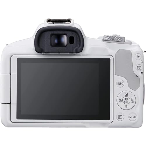 White Mirrorless Camera with RF-S 18-45mm Lens, 64GB Memory Cards, Battery, Bag O103
