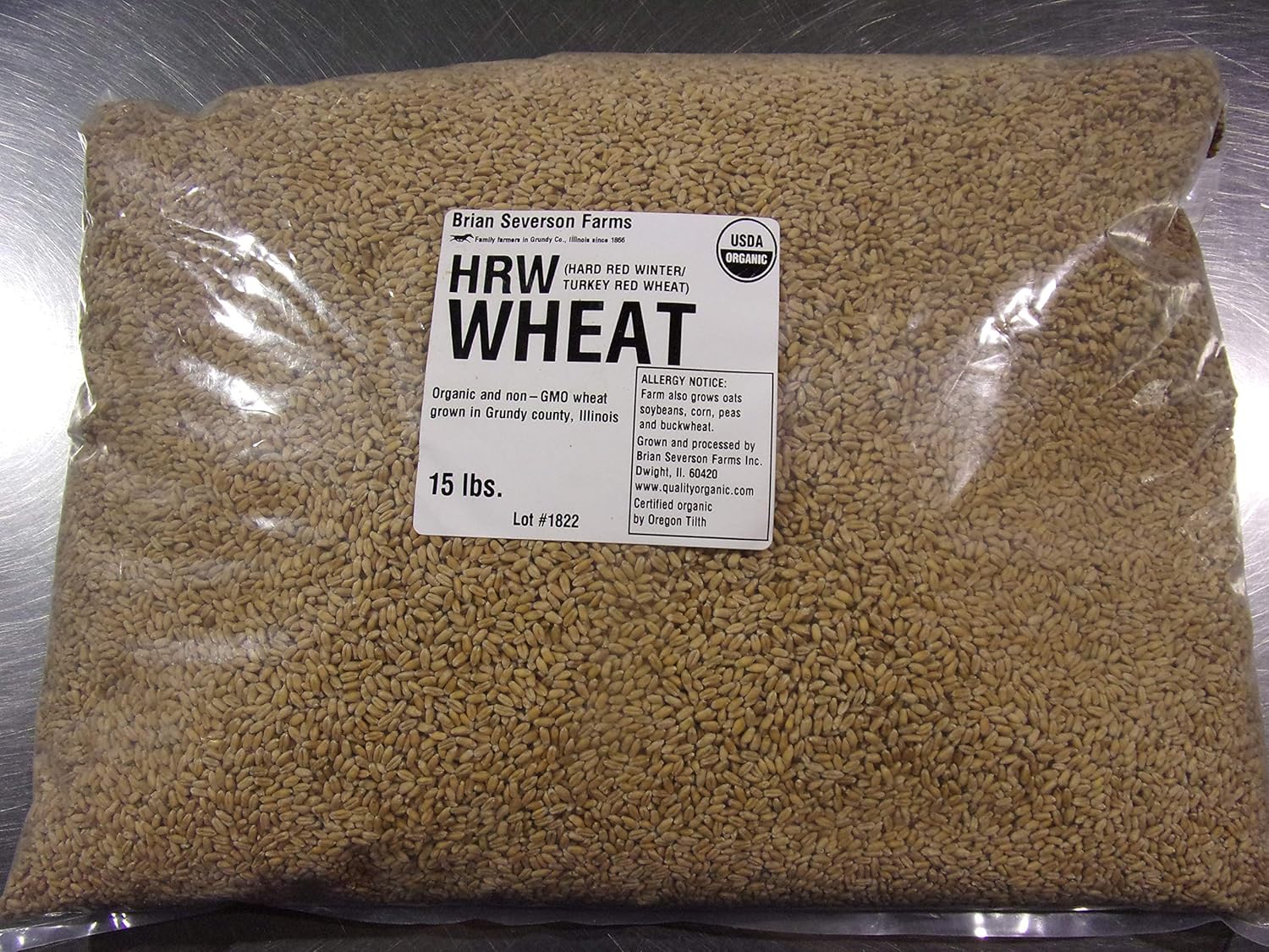 Organic Hard Red Winter Wheat Berries, 15 lbs T418