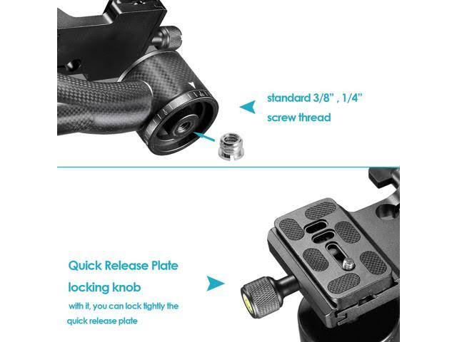 Carbon Fiber 360 Degree Panoramic Gimbal Tripod Head with Arca-Swiss Standard 1/4 inch Quick Release L987