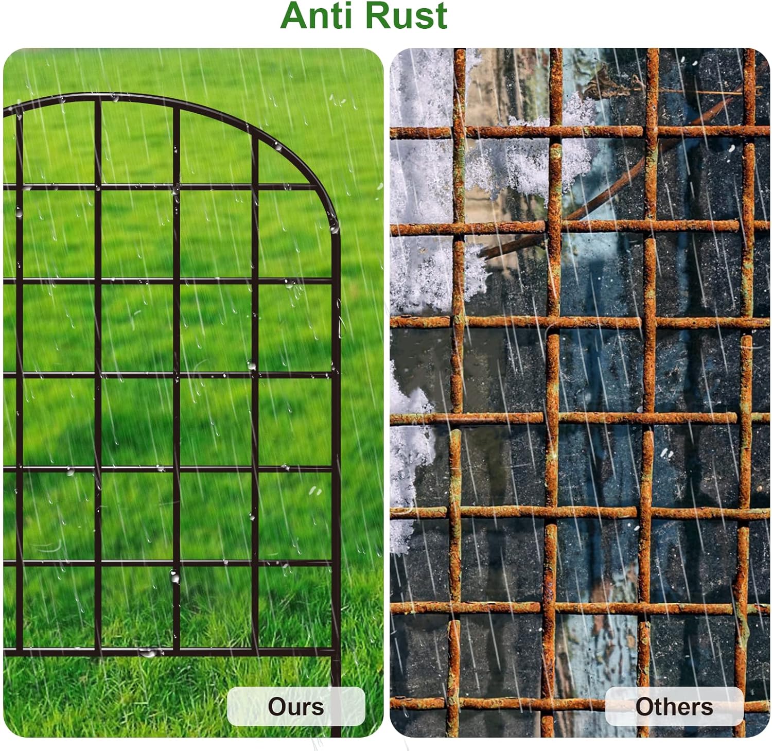 10 Pack Rustproof Coated Metal Garden Fence Border J678