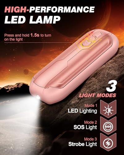 Rechargeable Hand Warmers 2 Pack - 6000mAh Portable Electric Heater with Flashlight & 5 Level J5931