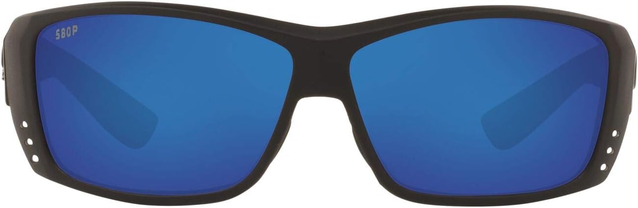 Blackout/Grey Blue Mirrored Polarized Rectangular Sunglasses O48578