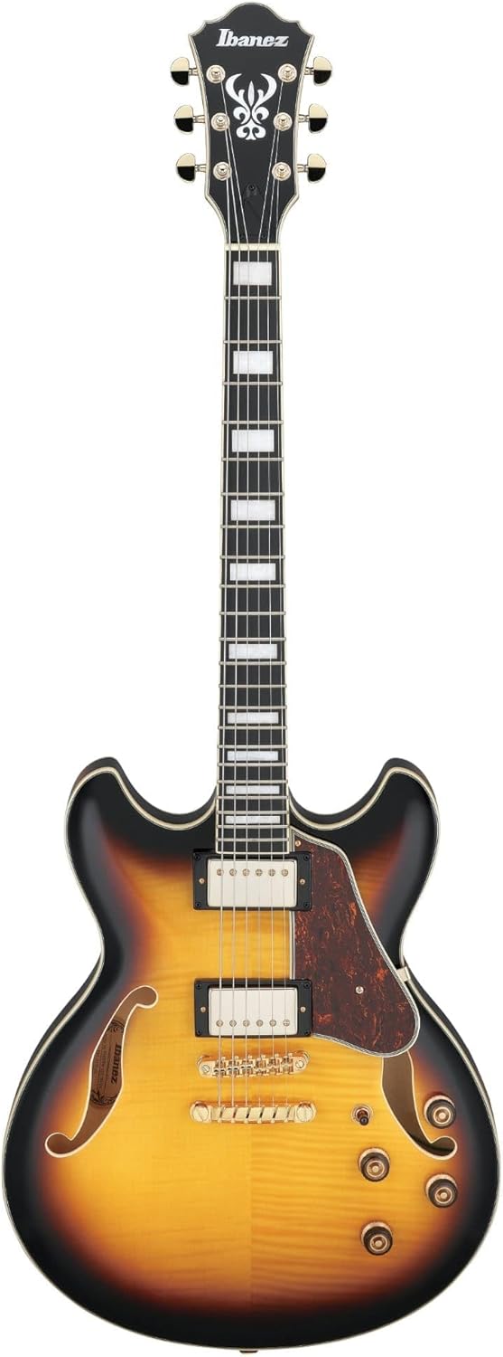 Antique Yellow Sunburst Semi-Hollow Electric Guitar X94238