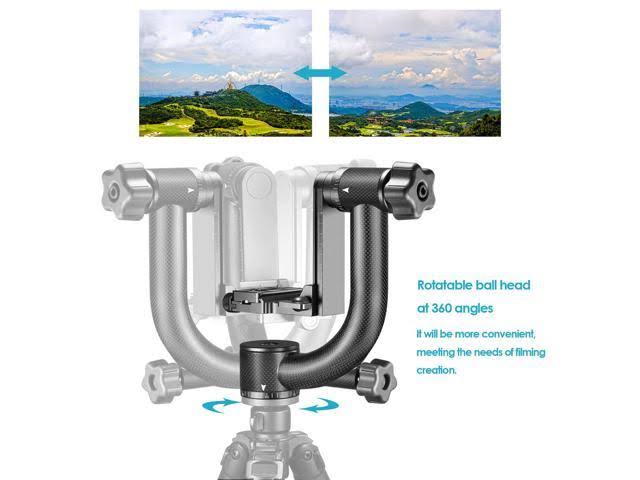 Carbon Fiber 360 Degree Panoramic Gimbal Tripod Head with Arca-Swiss Standard 1/4 inch Quick Release L987