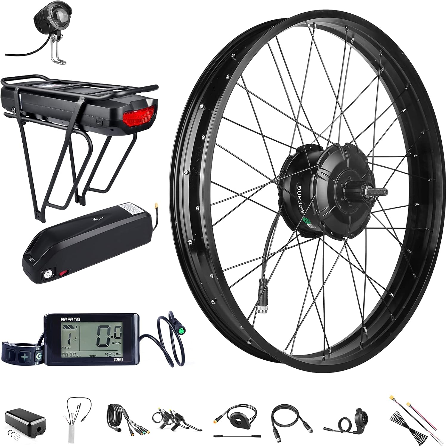 48V 1000W Rear Hub Motor Ebike Conversion Kit for 26 Fat Tire Bikes N5903