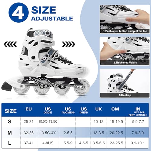Adjustable Inline Skates with Full Light Up Wheels and Tool I2151