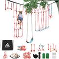 60FT Durable Ninja Slackline Kit with 10 Obstacles & Bag D4632