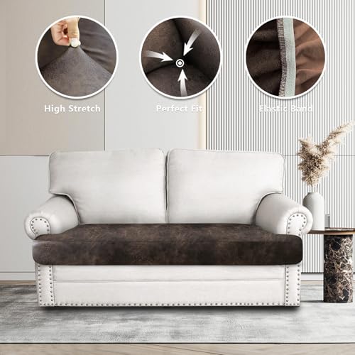 3 Cushion Sofa Brown Stretch Spandex Sofa Slipcovers T944