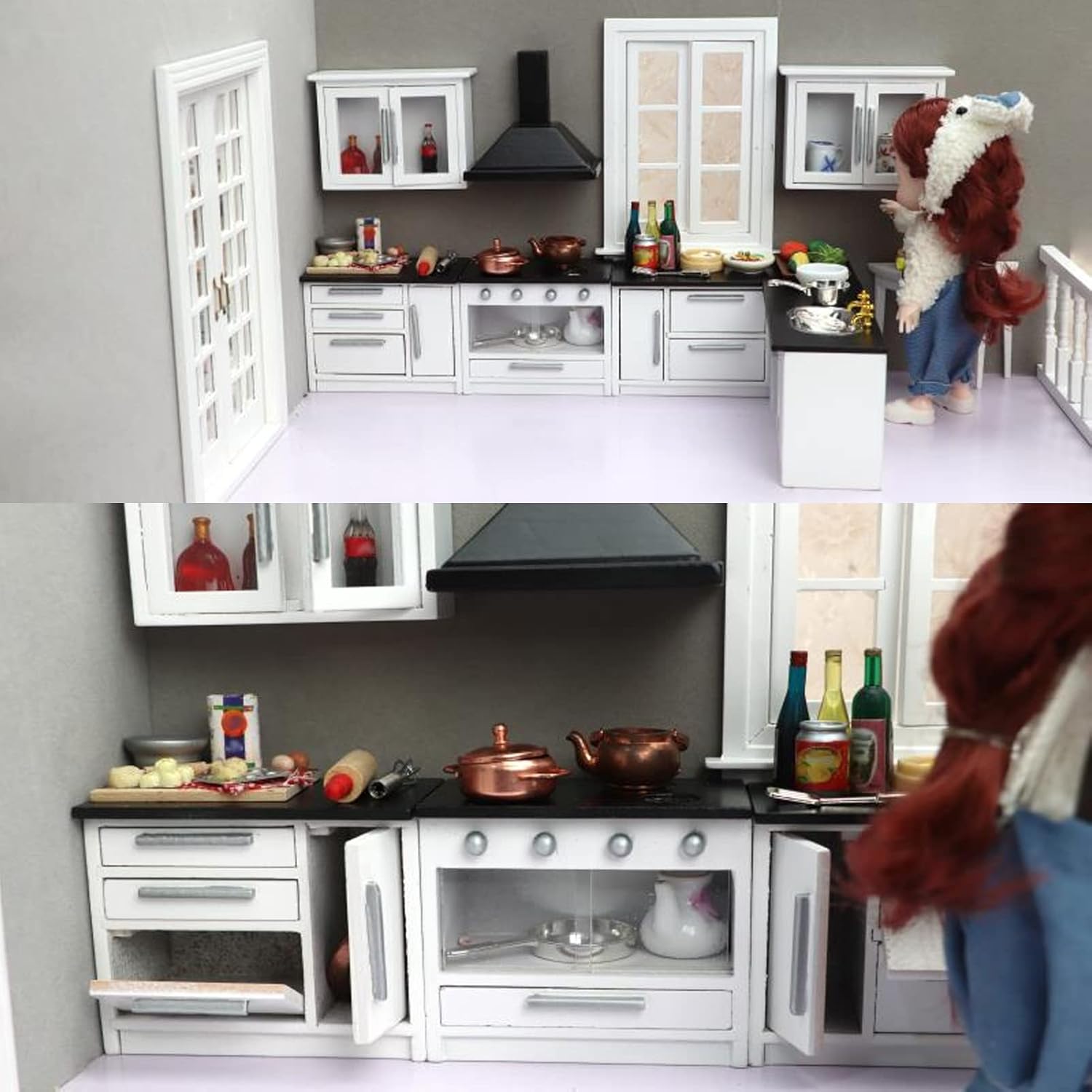 1:12 Mini Dollhouse Kitchen Cabinet Set T8537
