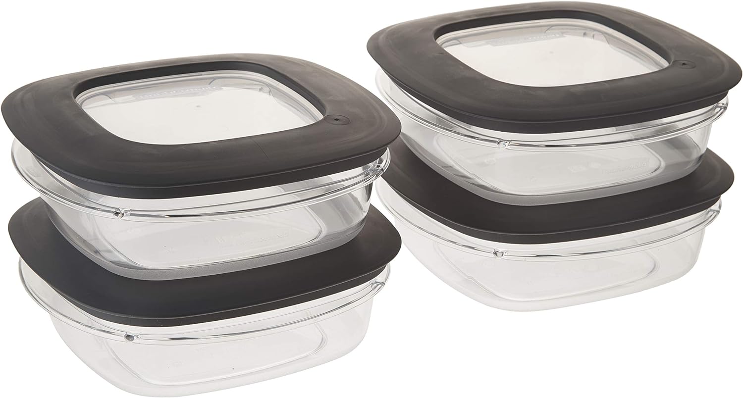 4 Pack Grey 3 Cup Food Storage Container P348970