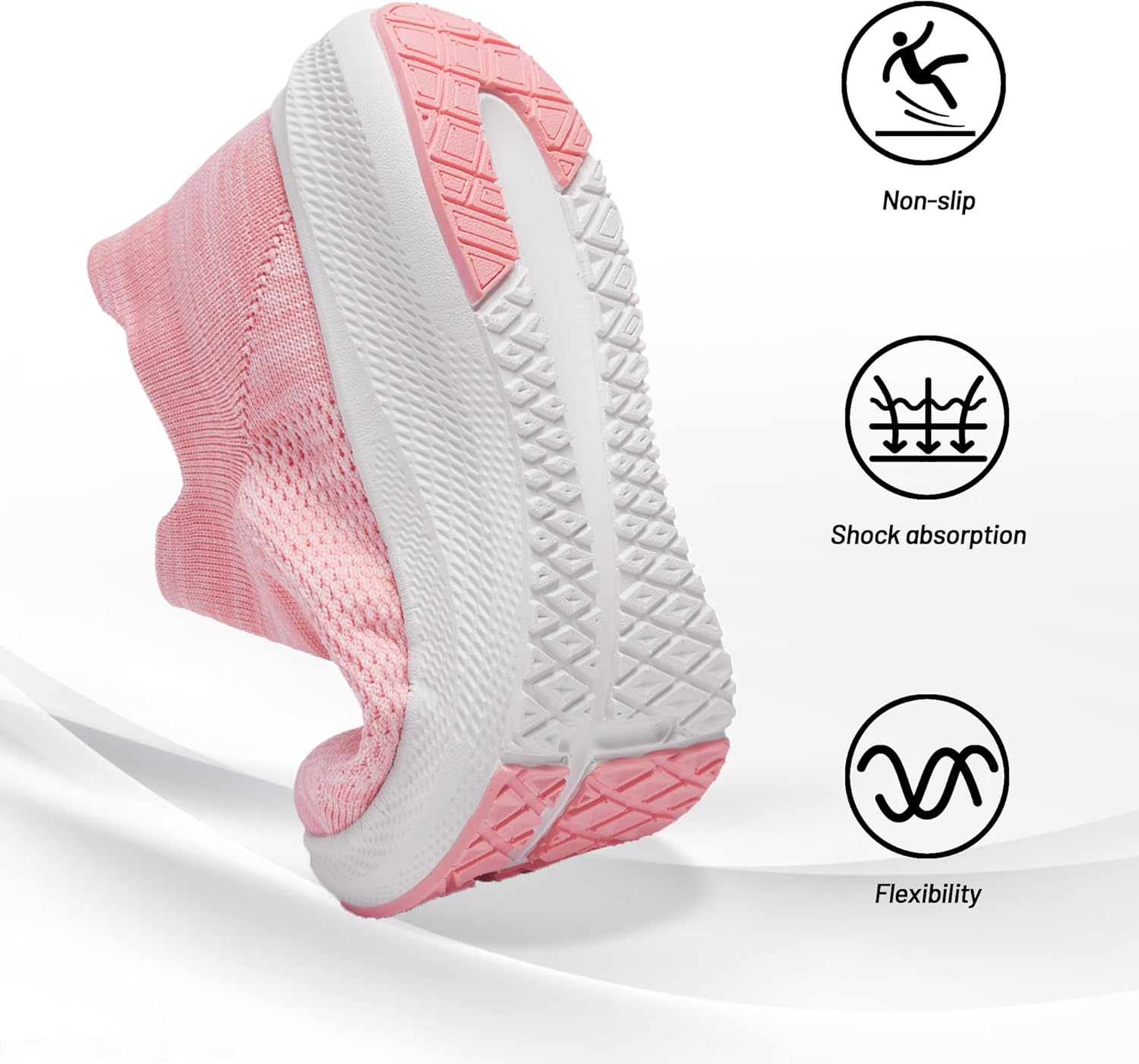 Womens Slip on Walking Shoes Comfort Lightweight Breathable Sock Shoe Non-Slip Mesh Casual Fashion Tennis Running Sneakers E18318