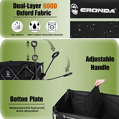 Black Collapsible Utility Wagon with 300 lbs Capacity G359