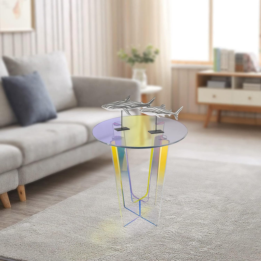 Acrylic Side Table with Storage Shelf S33019