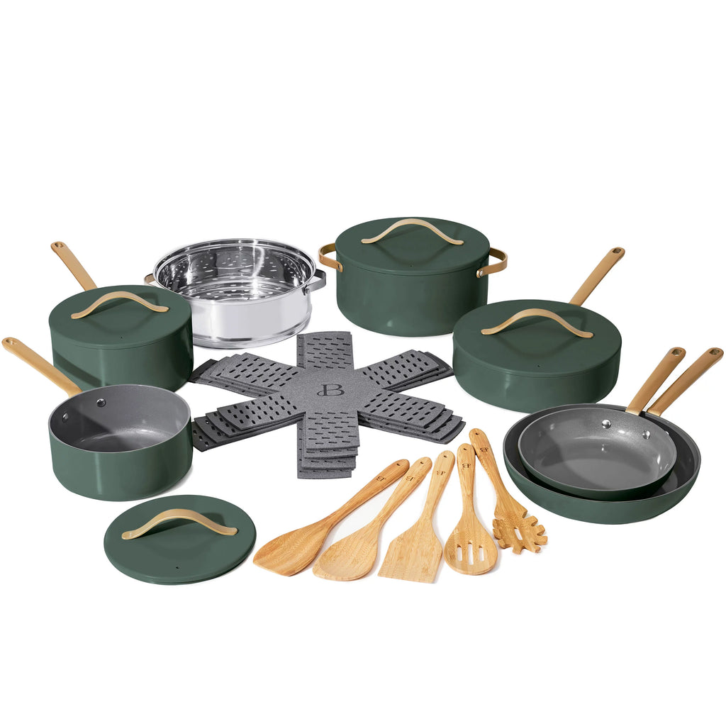 20pc Ceramic Non-Stick Cookware Set X225690