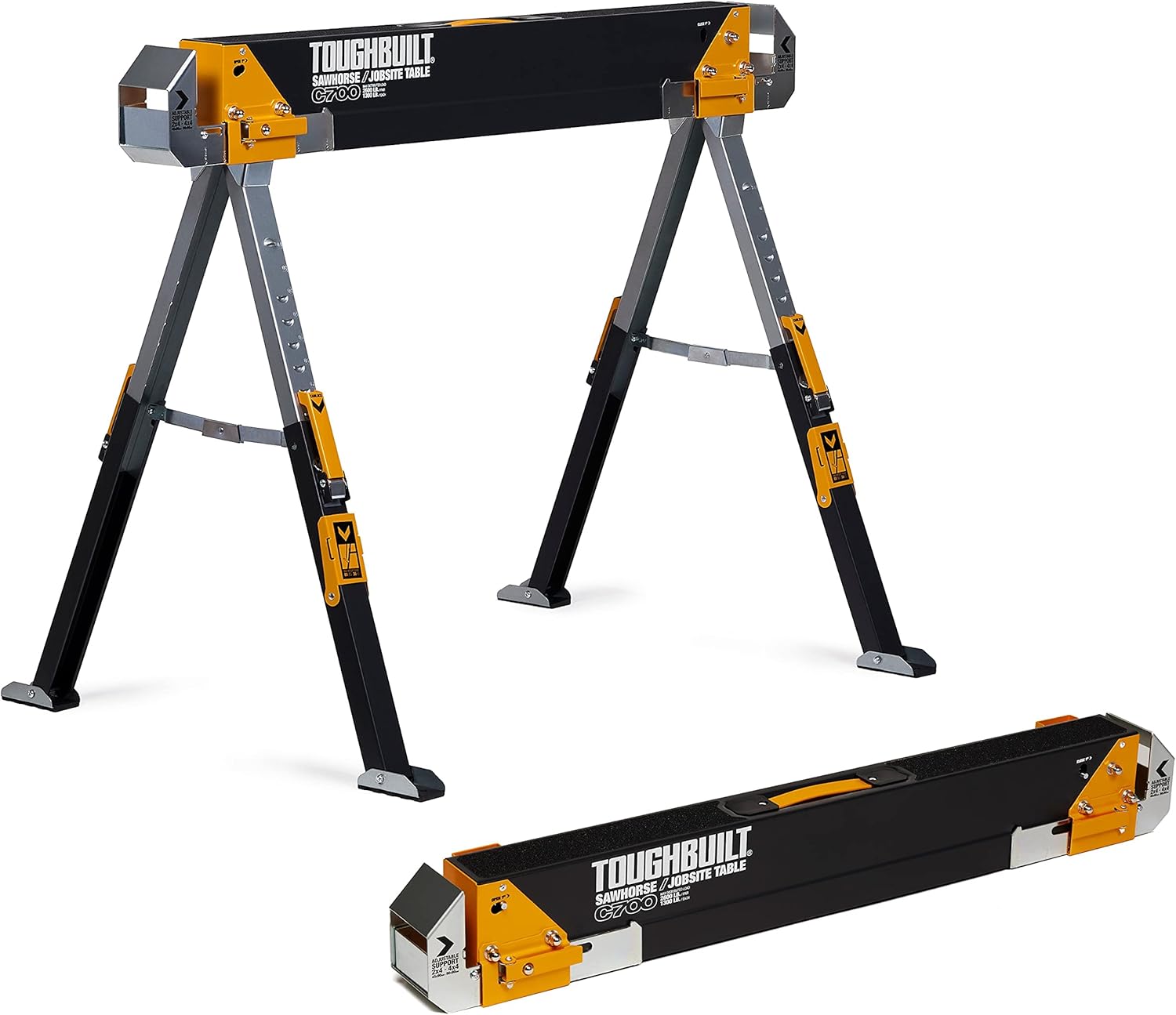 Folding Sawhorse, 100% High Grade Steel, 2 Pack U48170