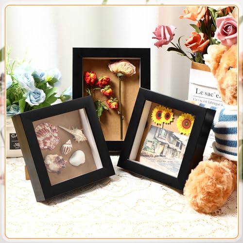 Black 5x5 Inch 5x7 Inch Wood Shadow Box Display Case W839