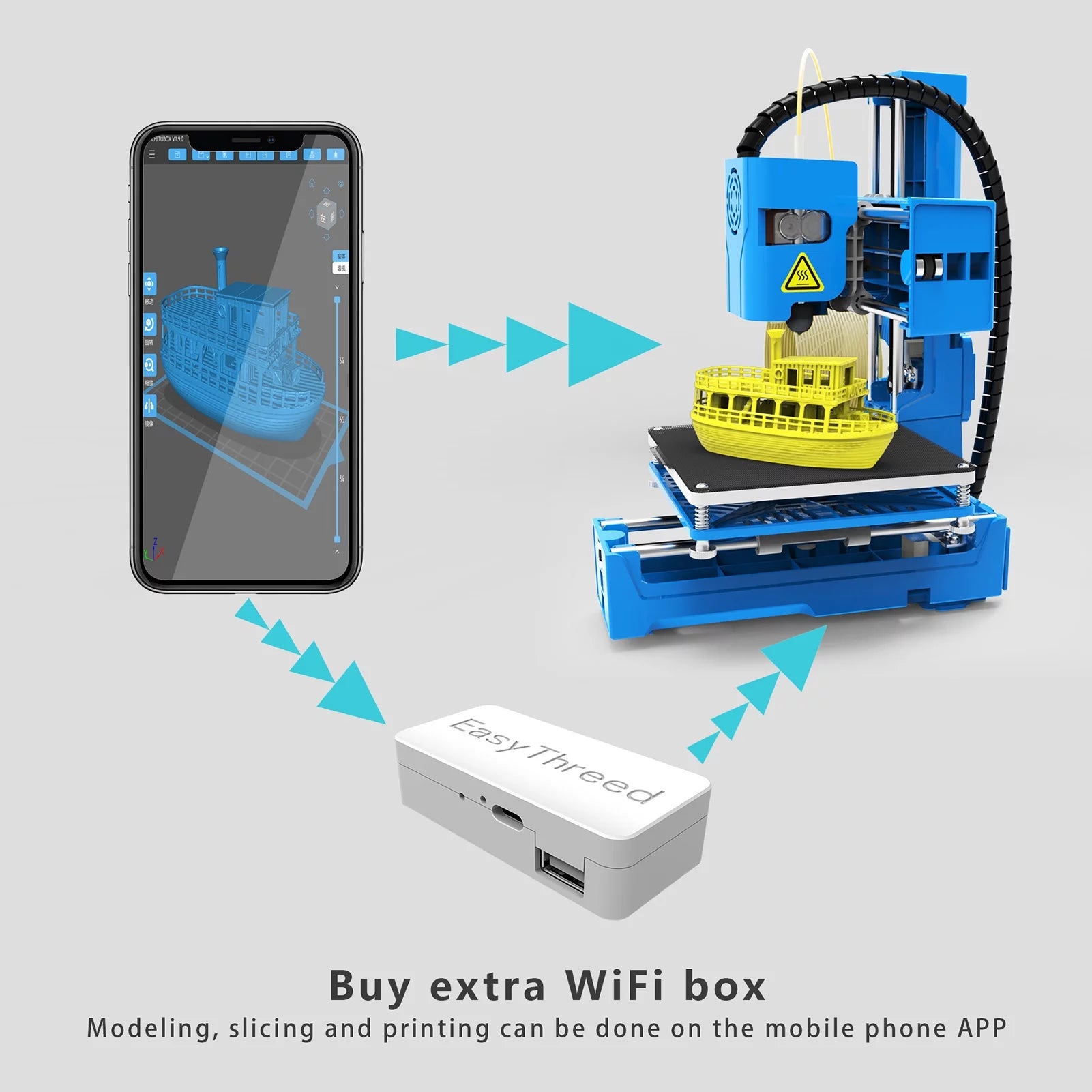 Mini 3D Printer, 100x100x100mm Print Size C557