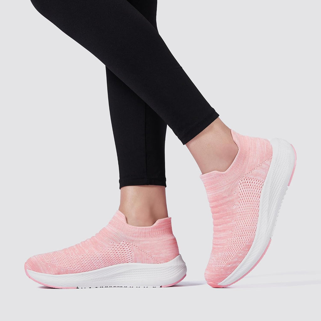 Womens Slip on Walking Shoes Comfort Lightweight Breathable Sock Shoe Non-Slip Mesh Casual Fashion Tennis Running Sneakers E18318