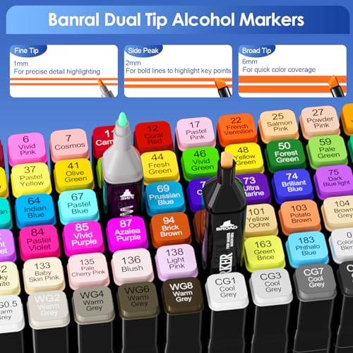 120 Colors Dual Tip Alcohol Based Art Markers Set with Case A317628