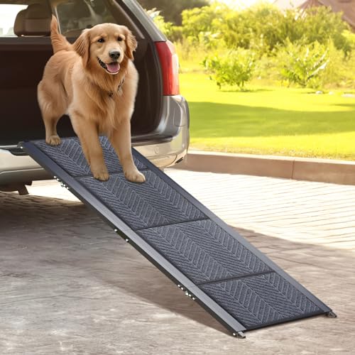 63" Long 17" Wide Folding Pet Ramp with Non-Slip Carpet Surface G959642