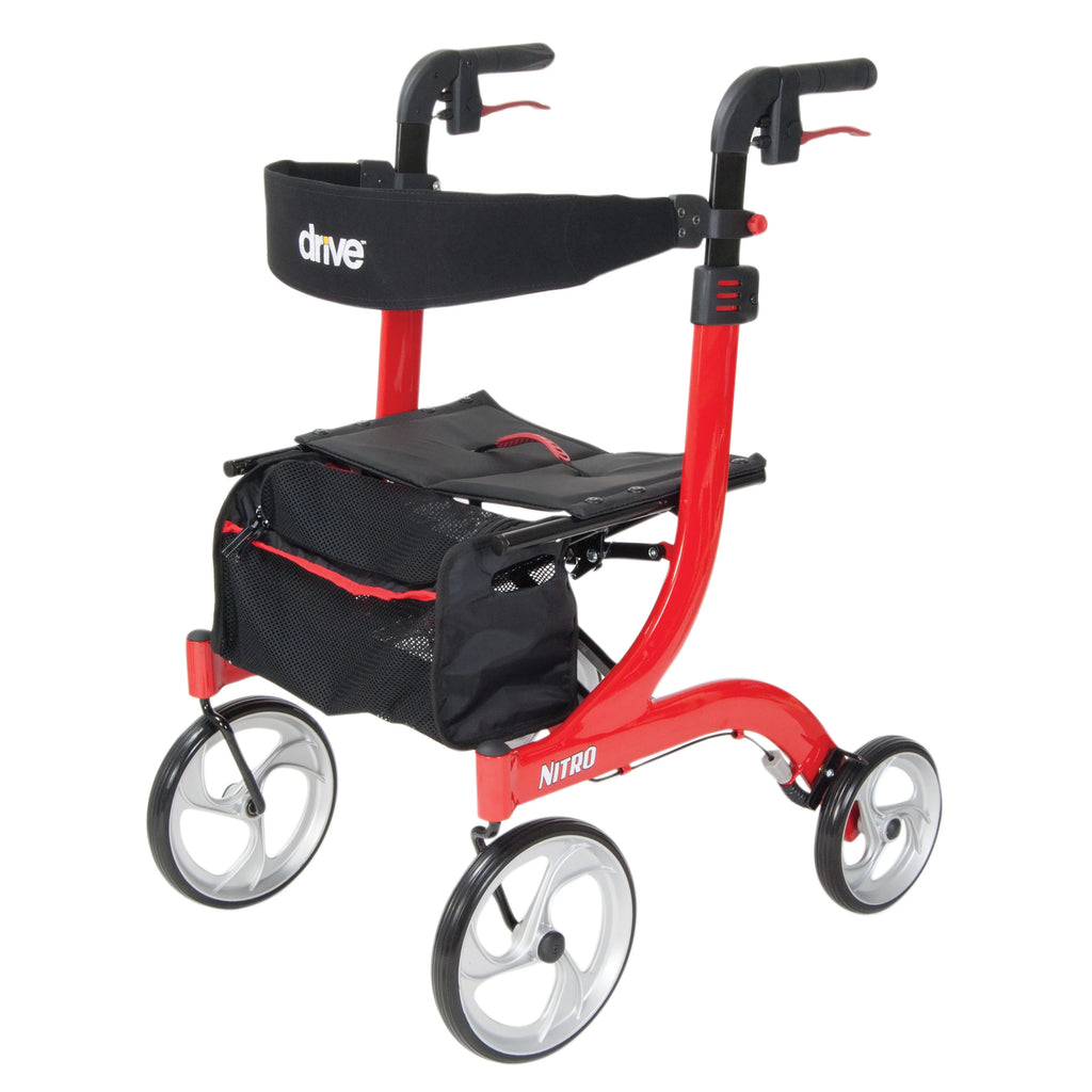 Red Rollator Rolling Walker A7224