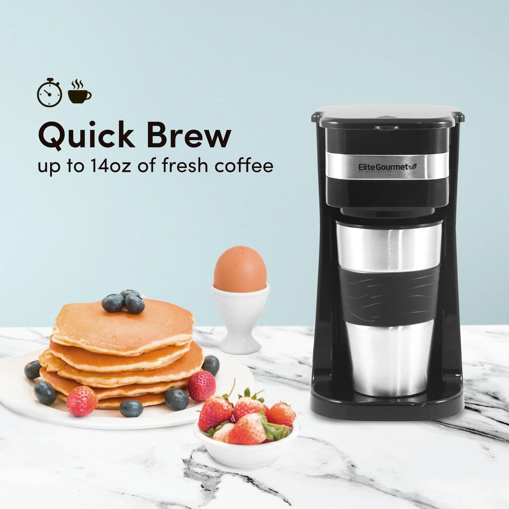 Single Serve Coffee Maker with Stainless Steel Travel Mug R261