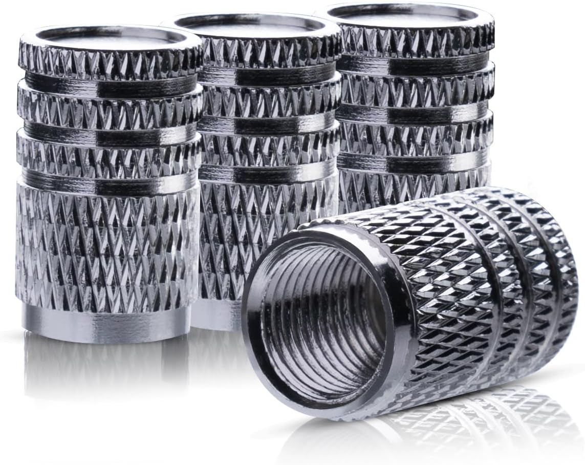 Grey Tire Valve Stem Caps 4 Pack R5814