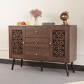 Wood Coffee Bar Cabinet with 3 Drawers & 2 Doors, Adjustable Shelf Z877774
