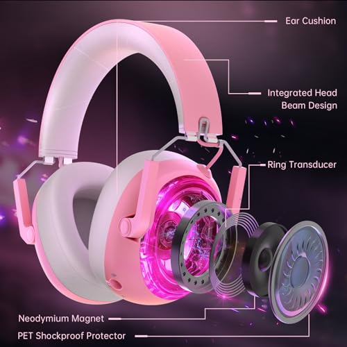 Black Wireless Gaming Headset with Bluetooth 5.3 and Noise Canceling Microphone H144116