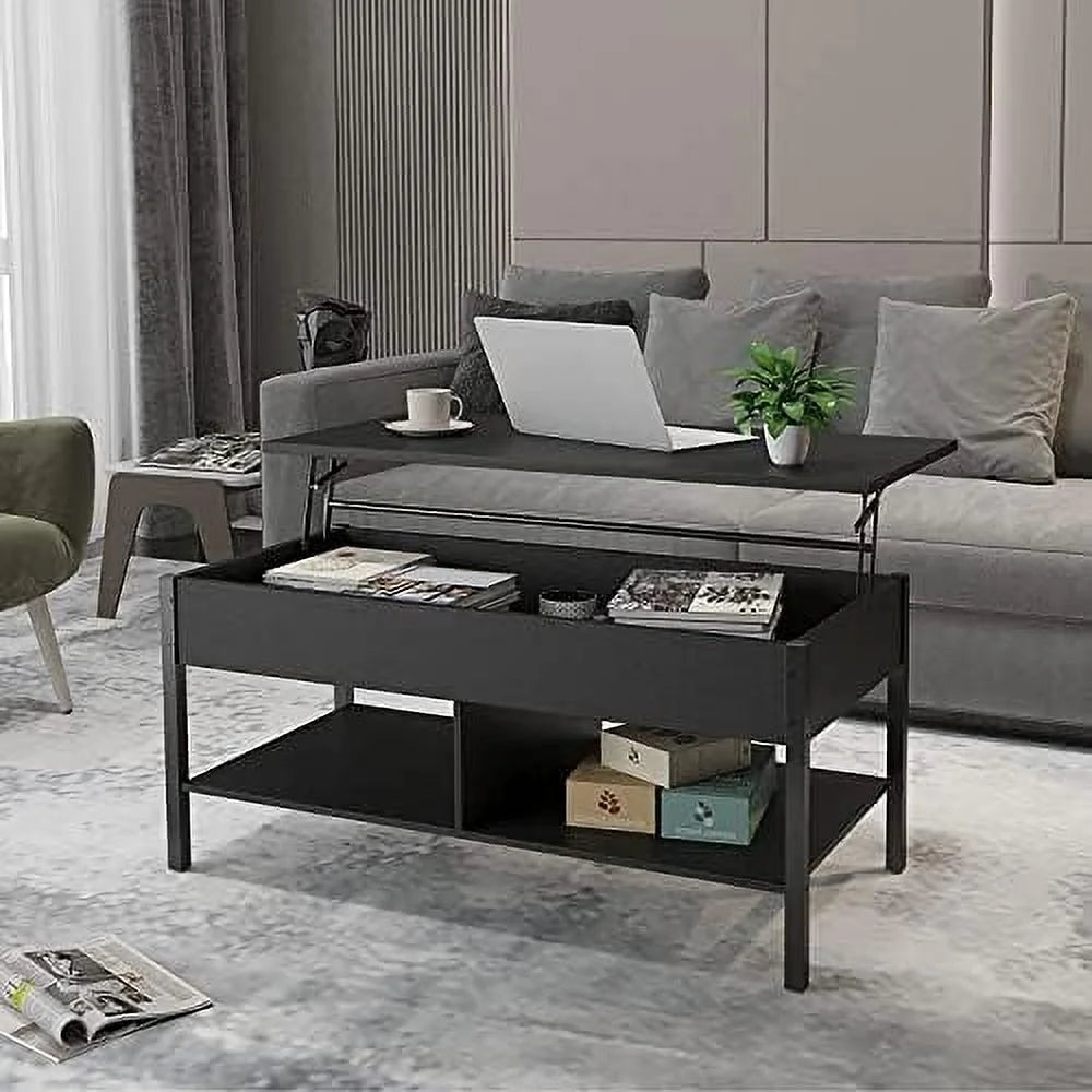 Brown Lift Top Coffee Table with Hidden Compartment H23787