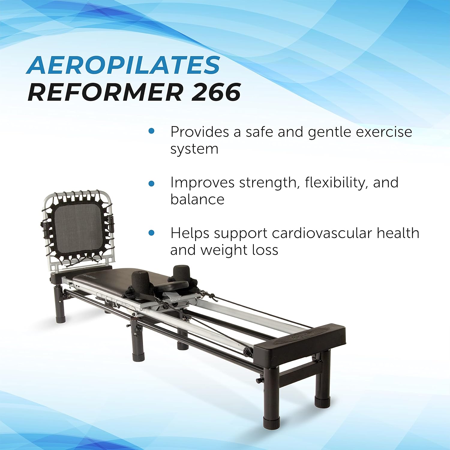 Pilates Reformer Workout Machine with Rebounder, Up to 300 lbs V653416
