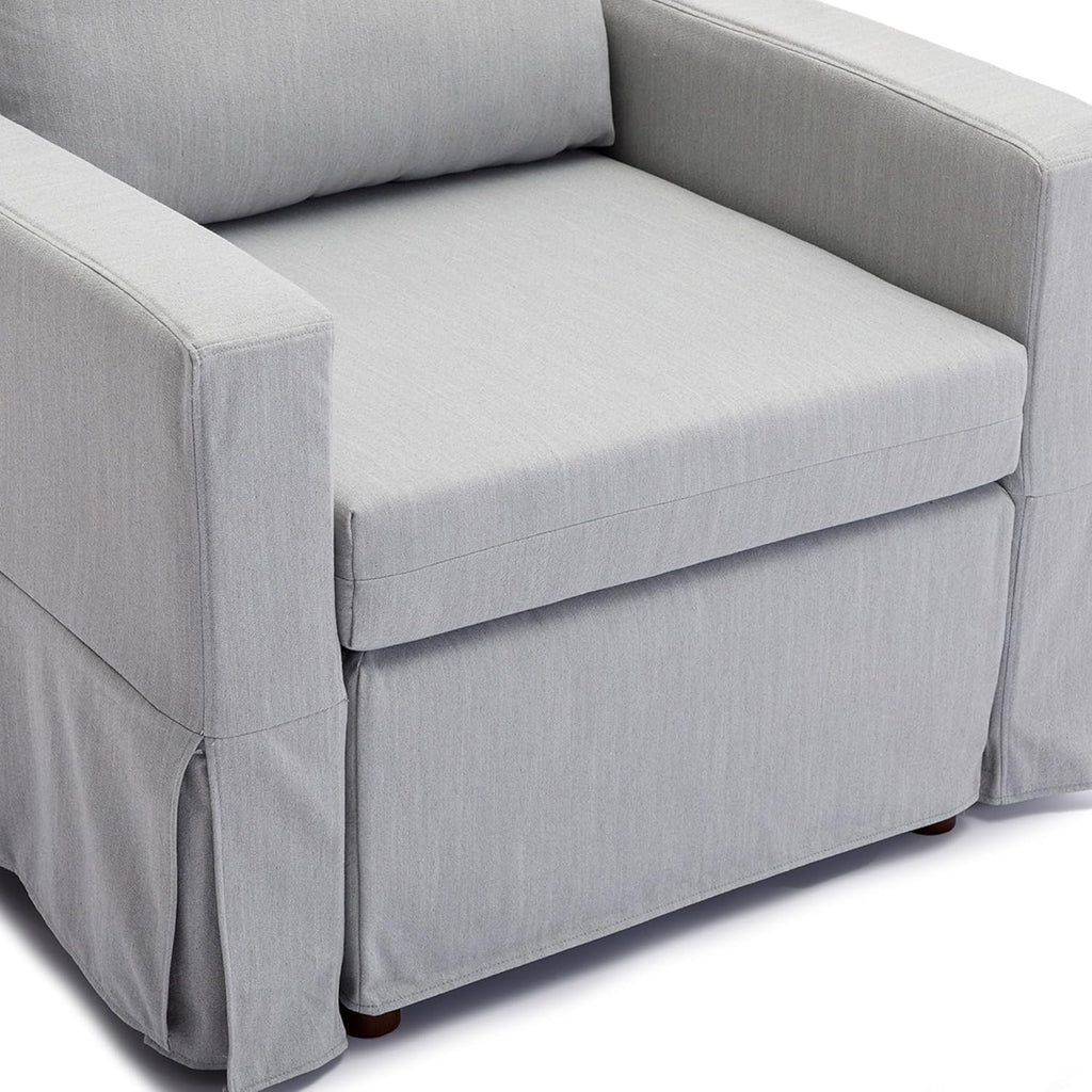 Light Grey Single Seat Module Sofa with 1 Ottoman A24286