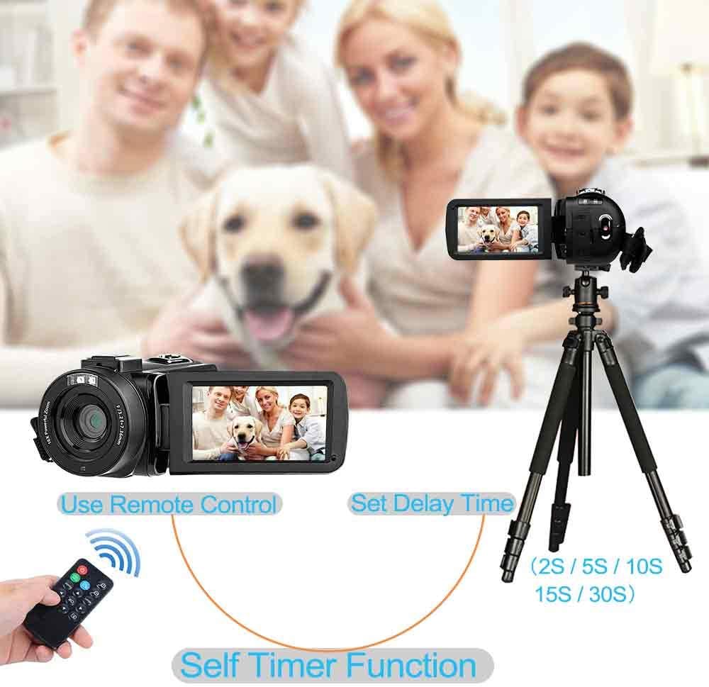 FHD 1080P 30FPS 24MP 16X Digital Zoom 3 Inch Touch Screen Video Camera with Remote Control and Tripod U64394