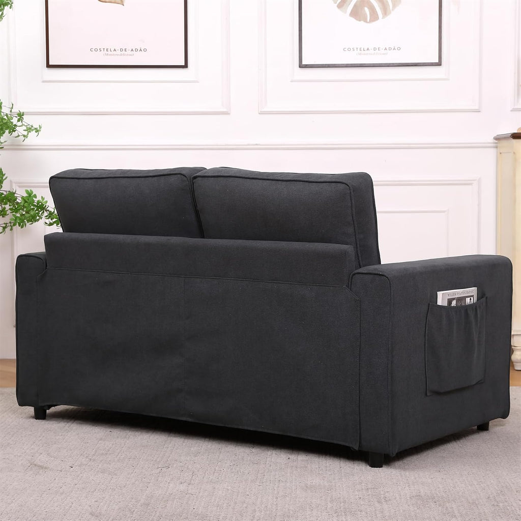 Dark Gray 3 in 1 Folding Sofa Bed with 2 Storage Pockets Q5612