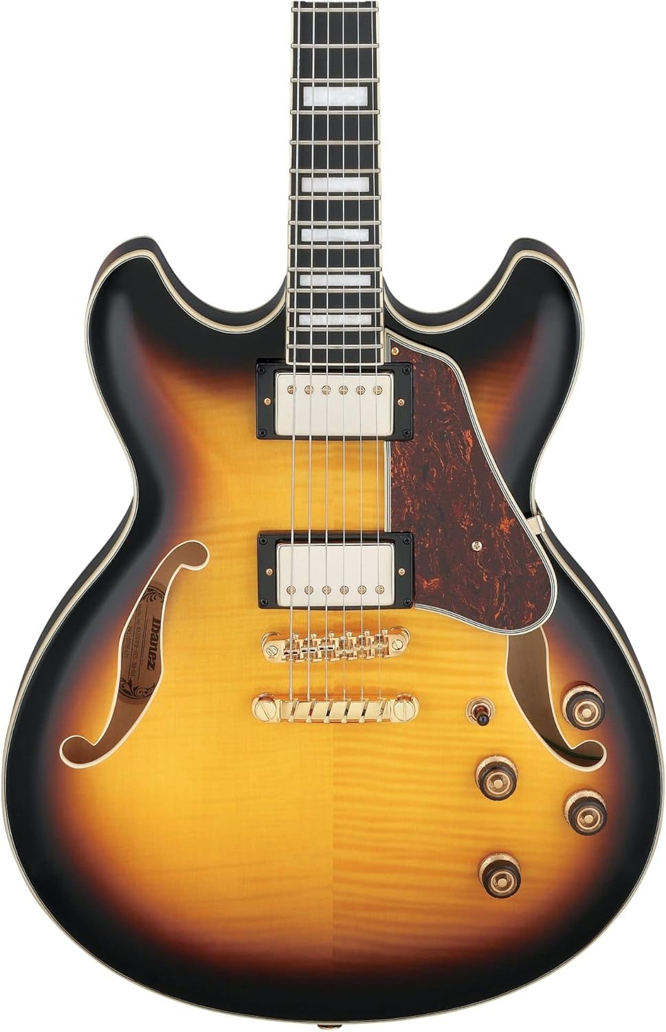 Antique Yellow Sunburst Semi-Hollow Electric Guitar X94238