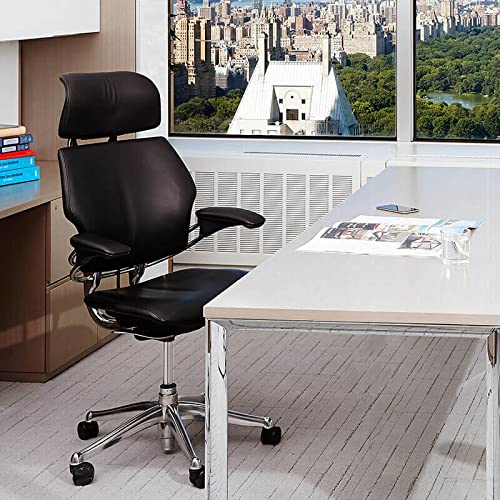 Polished Aluminum Ergonomic Office Chair with Headrest and Adjustable Arms B470