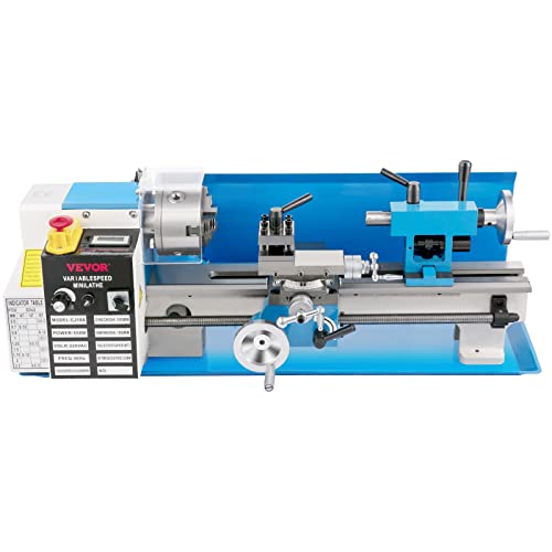 7"x14" 550W Variable Speed Metal Lathe with 3-jaw Chuck Digital Display F994