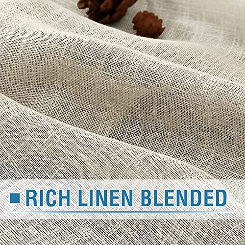 Natural Linen Blended Curtains 84 inches Long 2 Panel Sets G3441
