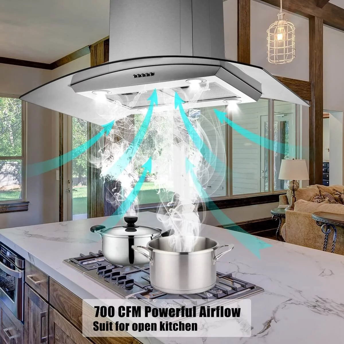 36 inch Kitchen Range Hood with Aluminum Filter Tempered Glass M73741