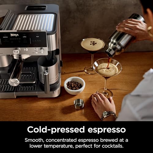 Stainless Steel Espresso Machine and Drip Coffee Maker with Integrated Coffee Grinder and Milk Frother B58267