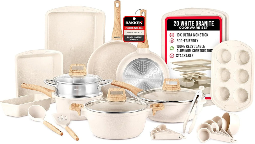 20-Piece Granite Non-Stick Kitchen Cookware Set X637