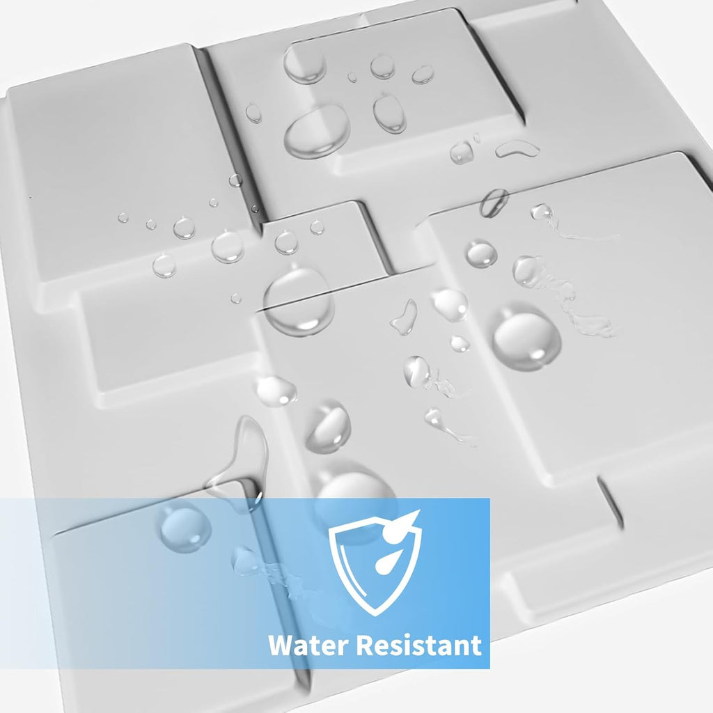 White PVC 3D Wall Panel, 32 Sq.FT P918